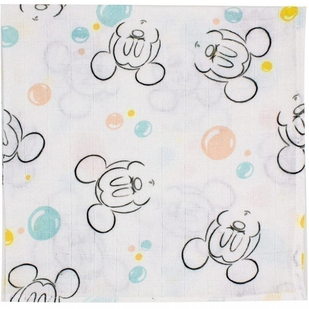 Lot De 3 Langes En Coton 60 X 60 Cm - Mickey 4 Lot De 3 Langes En Coton 60 X 60 Cm - Mickey – Image 4
