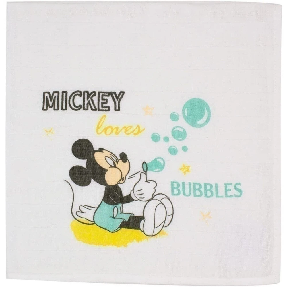 Lot De 3 Langes En Coton 60 X 60 Cm - Mickey 6 Lot De 3 Langes En Coton 60 X 60 Cm - Mickey – Image 6