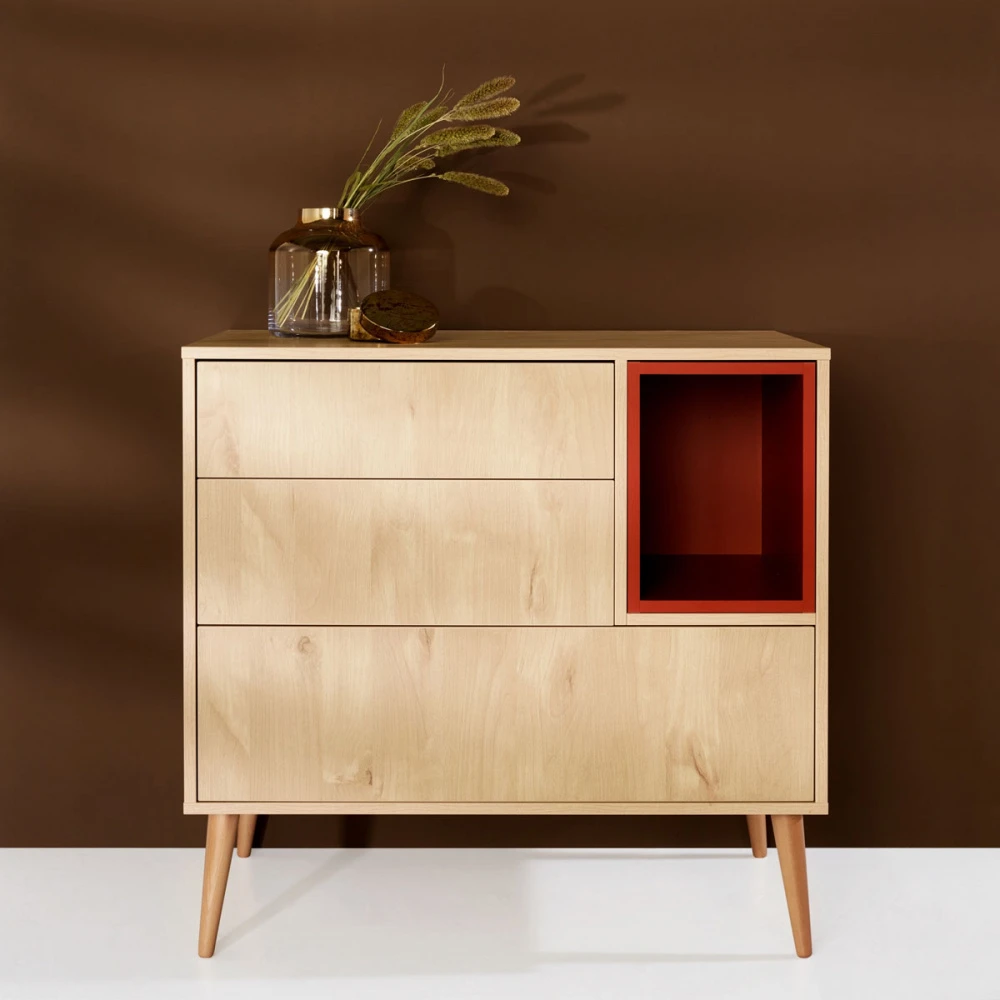 Chambre Trio Lit Bébé 60x120 Cm + Armoire Xl + Commode Avec Plan à Langer Cocoon Natural Oak 2 Chambre Trio Lit Bébé 60x120 Cm + Armoire Xl + Commode Avec Plan à Langer Cocoon Natural Oak – Image 2