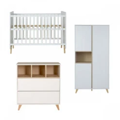Chambre Trio Lit Bébé 60x120 Cm + Armoire + Commode Avec Plan à Langer Loft White 9 Chambre Trio Lit Bébé 60x120 Cm + Armoire + Commode Avec Plan à Langer Loft White -Allobébé qu061661402 3