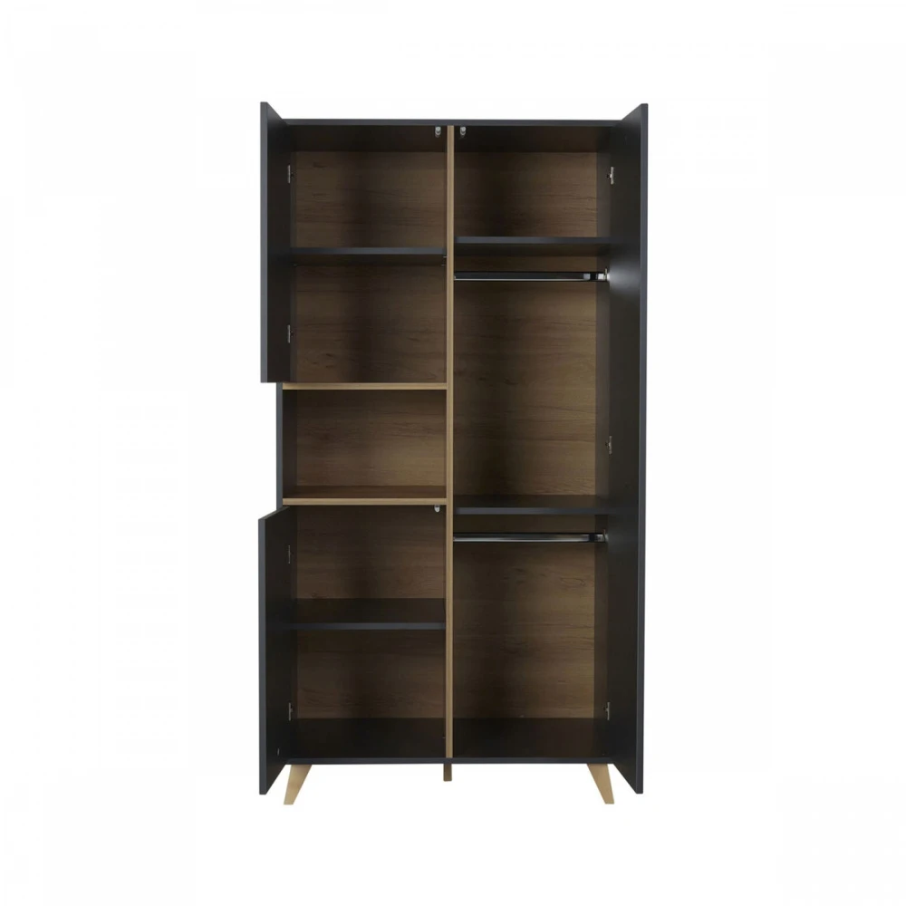 Chambre Trio Lit Bébé 60x120 Cm + Armoire + Commode Avec Plan à Langer Loft Anthracite 2 Chambre Trio Lit Bébé 60x120 Cm + Armoire + Commode Avec Plan à Langer Loft Anthracite – Image 2