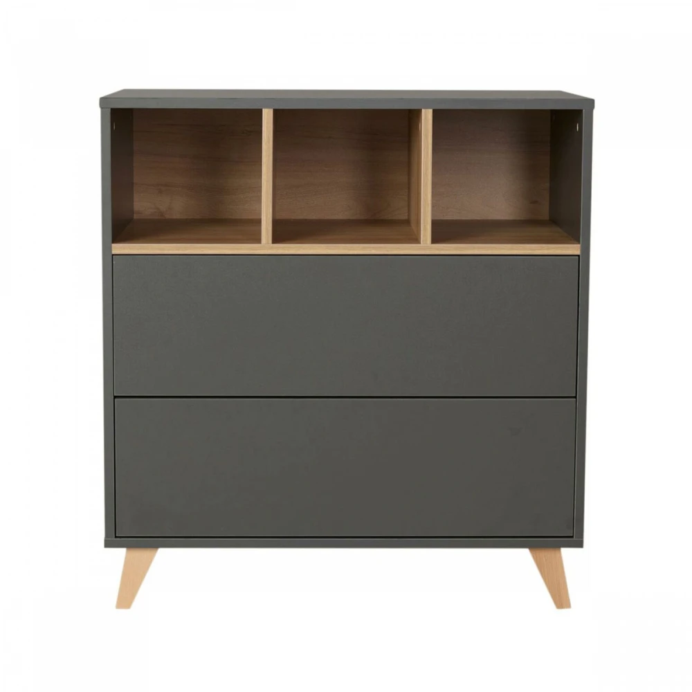 Chambre Trio Lit Bébé 60x120 Cm + Armoire + Commode Avec Plan à Langer Loft Anthracite 4 Chambre Trio Lit Bébé 60x120 Cm + Armoire + Commode Avec Plan à Langer Loft Anthracite – Image 4