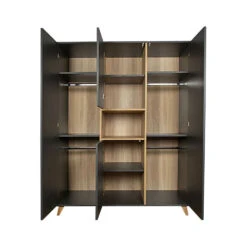 Chambre Trio Lit Bébé 60x120 Cm + Armoire Xl + Commode Avec Plan à Langer Loft Anthracite -Allobébé qu061661471 2