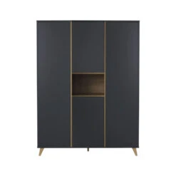 Chambre Trio Lit Bébé 60x120 Cm + Armoire Xl + Commode Avec Plan à Langer Loft Anthracite -Allobébé qu061661471 3