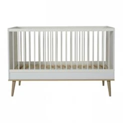Lit Bébé 70x140 Cm évolutif En Lit Enfant Flow White Et Oak