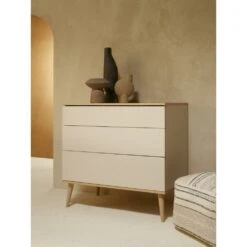 Commode 3 Tiroirs Flow Argile Et Oak -Allobébé qu064185883 2