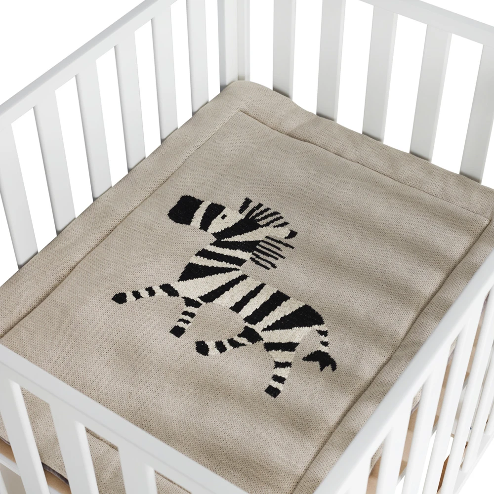 Tapis De Parc Tricot Zebre 73 X 93 Cm 2 Tapis De Parc Tricot Zebre 73 X 93 Cm – Image 2