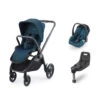 Recaro Pack Poussette Duo Celona Noir Assise Teal Green Avec Siège Auto Avan I-size Teal Green + Base I-size