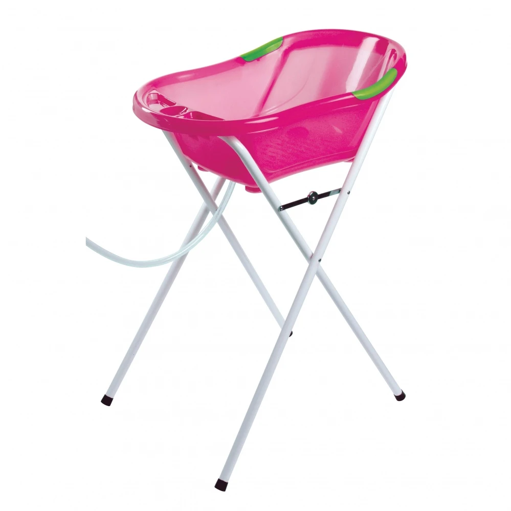 Baignoire Bébé Rose Avec Vidange + Support à Pied 1 Baignoire Bébé Rose Avec Vidange + Support à Pied