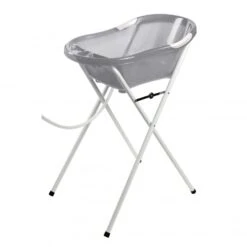 Baignoire Bébé Grise Pailletée Avec Vidange + Support à Pied