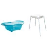 Pack Baignoire Bébé Avec Vidange Turquoise + Support De Baignoire Et Tuyau D'évacuation