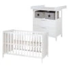 Roba Chambre Bébé Duo 'hamburg' Blanche 2 En 1 Lit Bébé 60x120 + Commode à Langer 2 Tiroirs