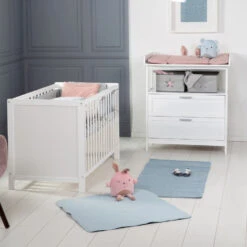 Roba Chambre Bébé Duo 'hamburg' Blanche 2 En 1 Lit Bébé 60x120 + Commode à Langer 2 Tiroirs -Allobébé ro069021516 7