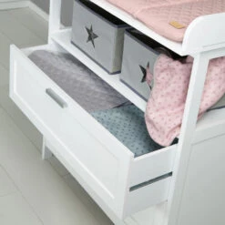 Roba Chambre Bébé Duo 'hamburg' Blanche 2 En 1 Lit Bébé 60x120 + Commode à Langer 2 Tiroirs -Allobébé ro069021516 8