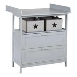 Roba Chambre Bébé Duo 'hamburg' Taupe 2 En 1 Lit Bébé 60x120 + Commode à Langer 2 Tiroirs -Allobébé ro069024456 2