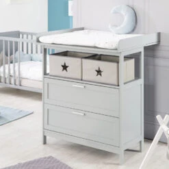 Roba Chambre Bébé Duo 'hamburg' Taupe 2 En 1 Lit Bébé 60x120 + Commode à Langer 2 Tiroirs -Allobébé ro069024456 6