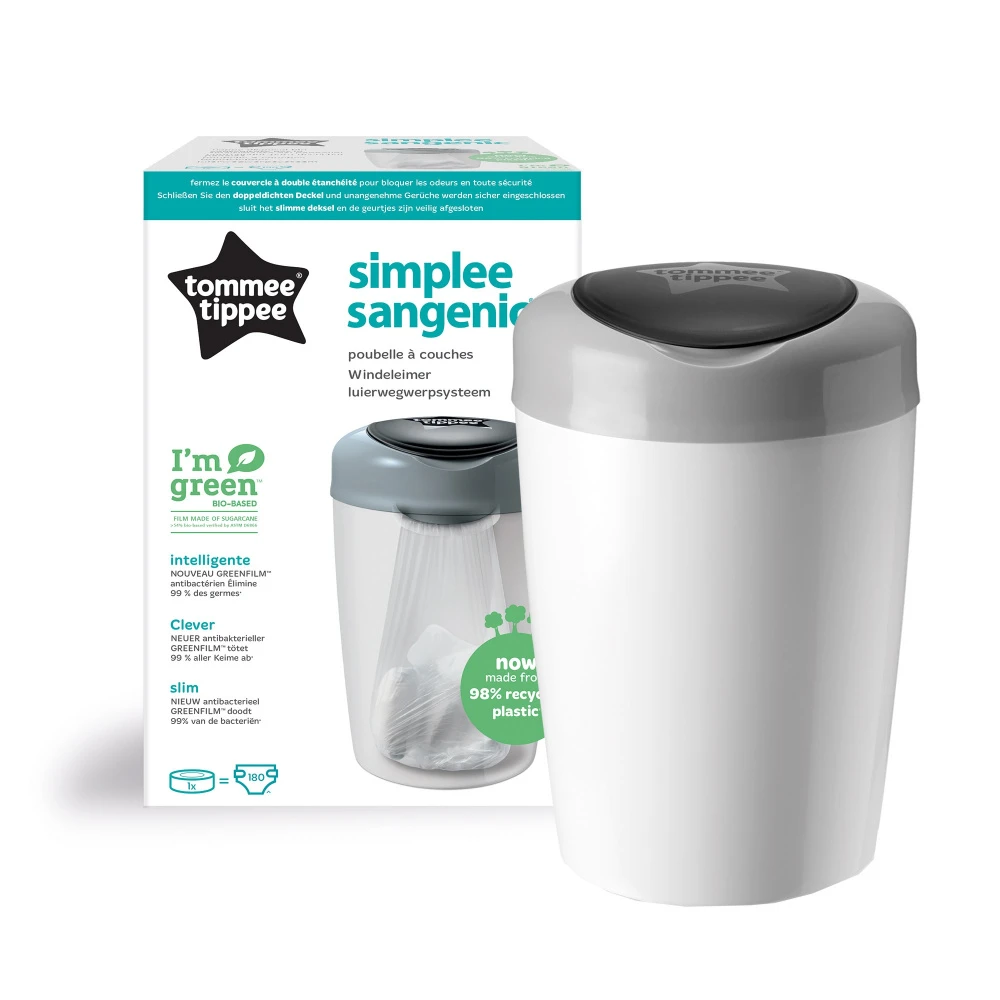 Tommee Tippee Poubelle à Couches Simplee Gris 1 Tommee Tippee Poubelle à Couches Simplee Gris