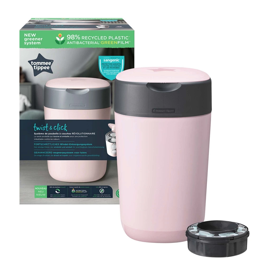 Tommee Tippee Poubelle à Couches Twist & Click Rose 1 Tommee Tippee Poubelle à Couches Twist & Click Rose