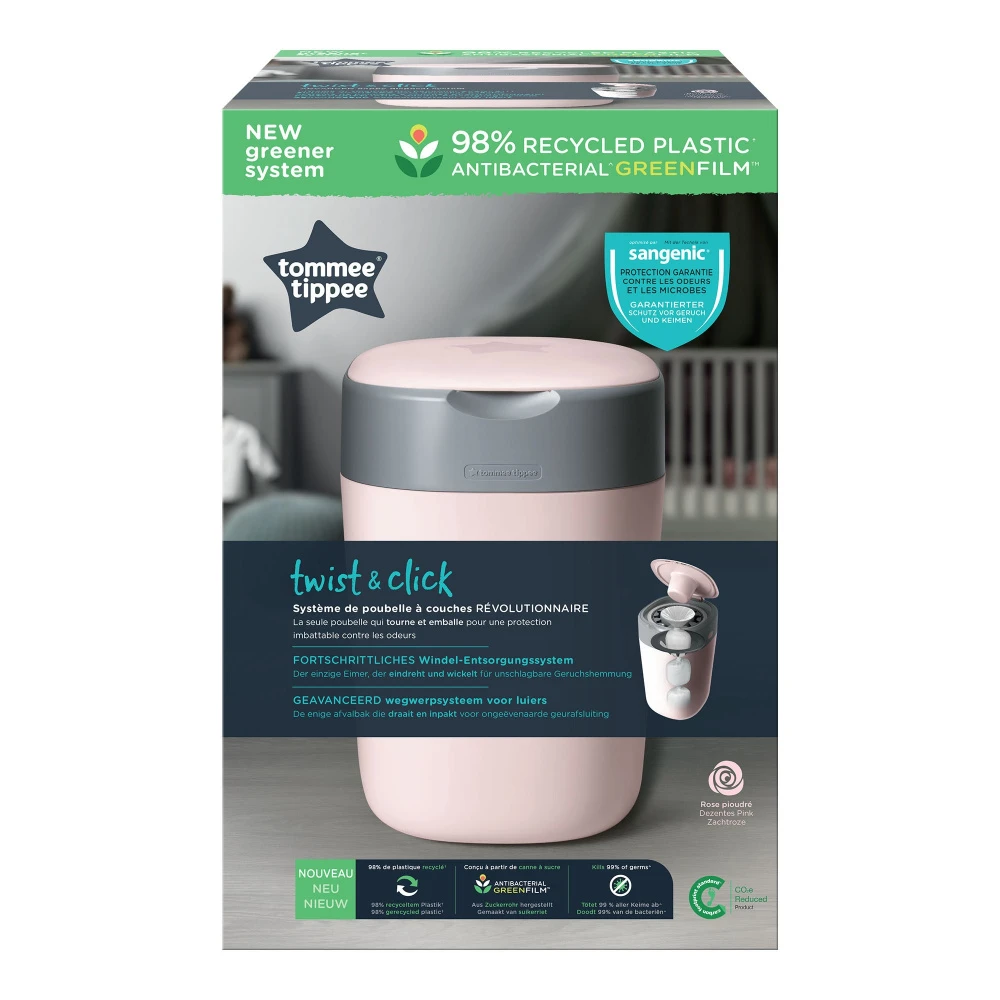 Tommee Tippee Poubelle à Couches Twist & Click Rose 8 Tommee Tippee Poubelle à Couches Twist & Click Rose – Image 8