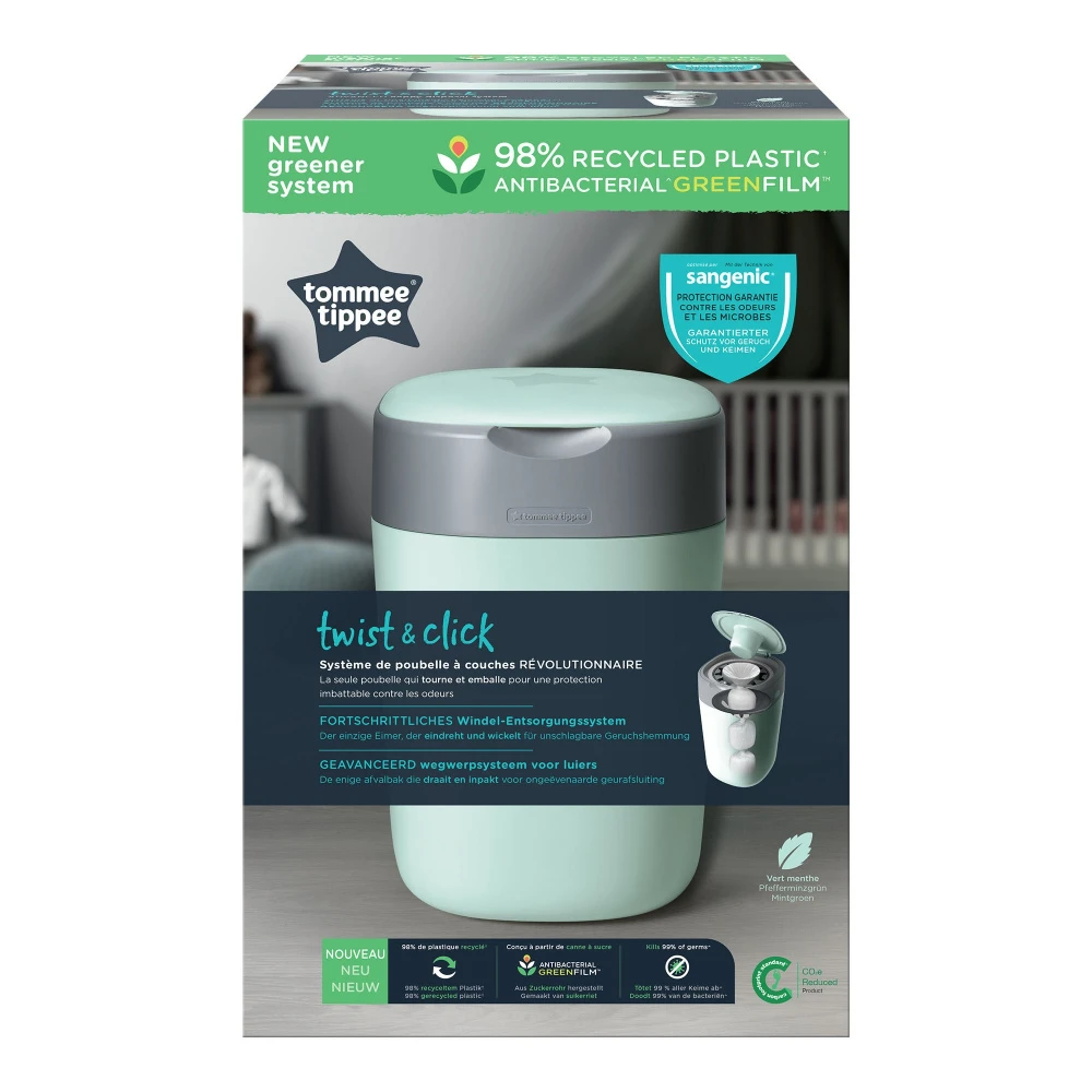 Tommee Tippee Poubelle à Couches Twist & Click Vert 8 Tommee Tippee Poubelle à Couches Twist & Click Vert – Image 8