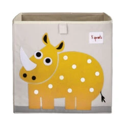 3 Sprouts Cube De Rangement Rhinocéros 33 X 33 Cm