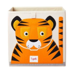 3 Sprouts Cube De Rangement Tigre 33 X 33 Cm