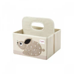 3 Sprouts Panier De Toilette Bébé Lapin 28 X 25 Cm