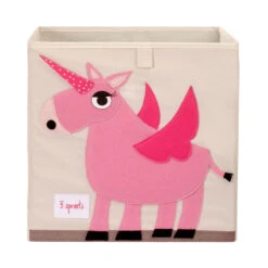 3 Sprouts Cube De Rangement Licorne 33 X 33 Cm