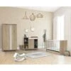 Chambre Trio Lit Little Big Bed 70x140 + Commode + Armoire Nova Blanc Lin