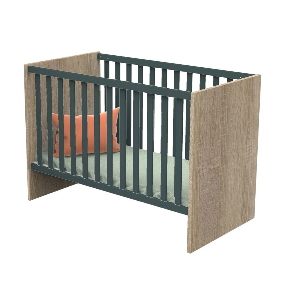 Chambre Bébé Duo Lit Bébé 60x120 + Commode Nova Gris Volcan 2 Chambre Bébé Duo Lit Bébé 60x120 + Commode Nova Gris Volcan – Image 2