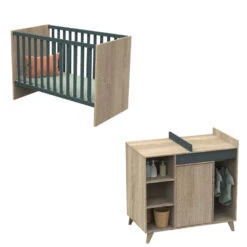 Chambre Bébé Duo Lit Bébé 60x120 + Commode Nova Gris Volcan 9 Chambre Bébé Duo Lit Bébé 60x120 + Commode Nova Gris Volcan -Allobébé st061615876 3