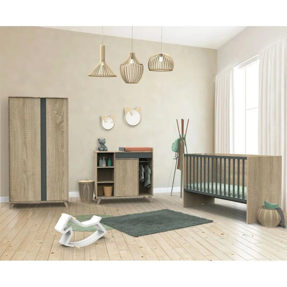 Chambre Trio Lit Combiné évolutif 70x140 En 140x190 + Commode + Armoire Nova Gris Volcan 1 Chambre Trio Lit Combiné évolutif 70x140 En 140x190 + Commode + Armoire Nova Gris Volcan