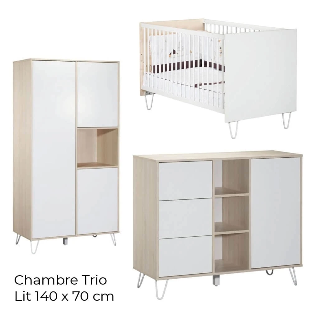 Chambre Trio Lit Little Big Bed 70x140 + Commode + Armoire Happy 11 Chambre Trio Lit Little Big Bed 70x140 + Commode + Armoire Happy – Image 11