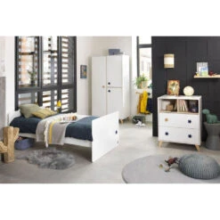 Chambre Duo Lit Combiné évolutif + Armoire Oslo Etoile -Allobébé st061661115 5