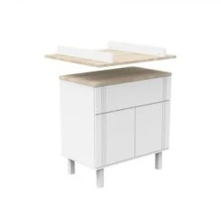 Chambre Duo Lit 60x120 Cm + Commode 1 Tiroir 2 Portes Eleonore Blanc -Allobébé st061668773 2