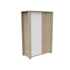 Armoire Bébé 2 Portes Antonin Version Bois Et Blanc