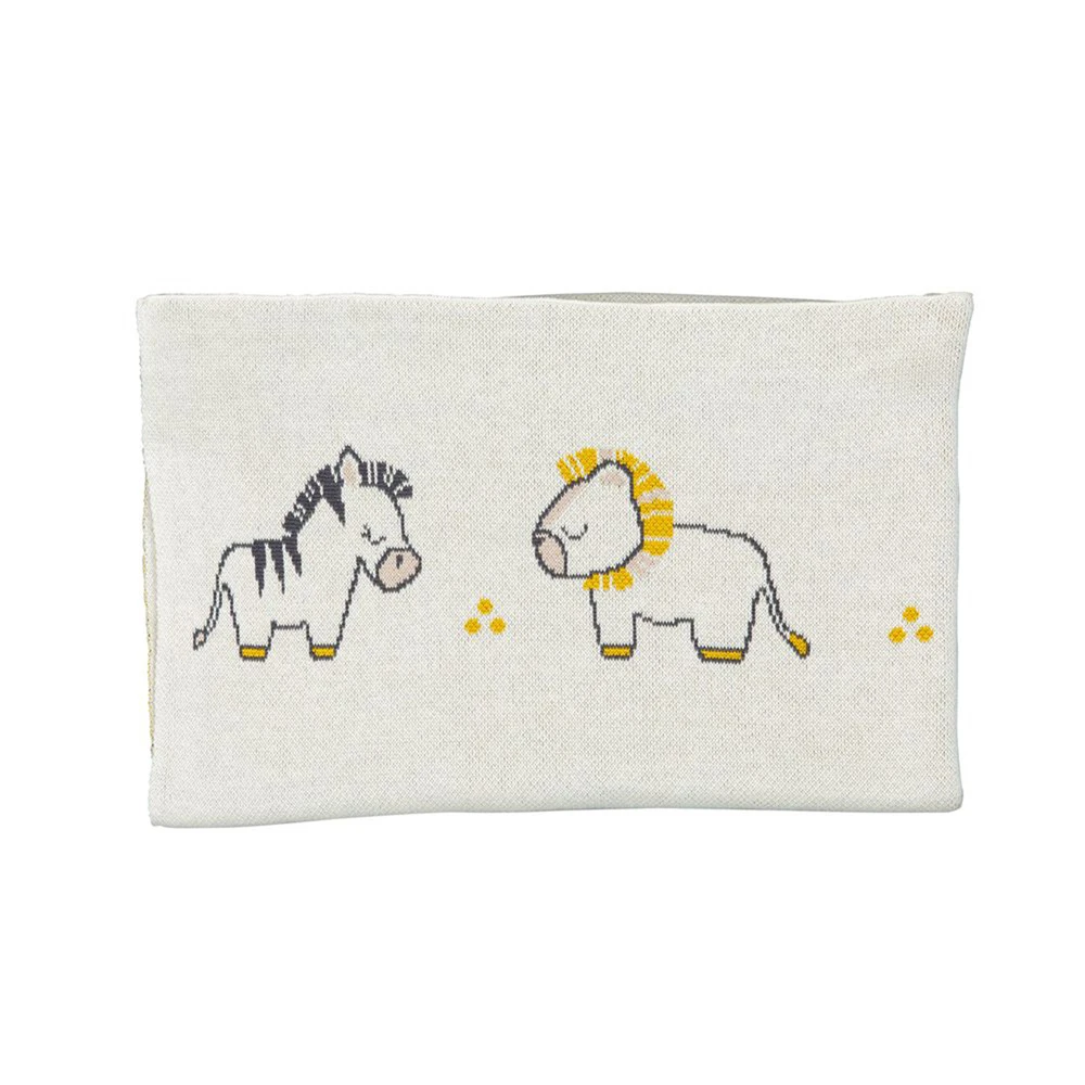 Couverture Bébé En Maille 80x100cm Pluche Et Pompon 1 Couverture Bébé En Maille 80x100cm Pluche Et Pompon