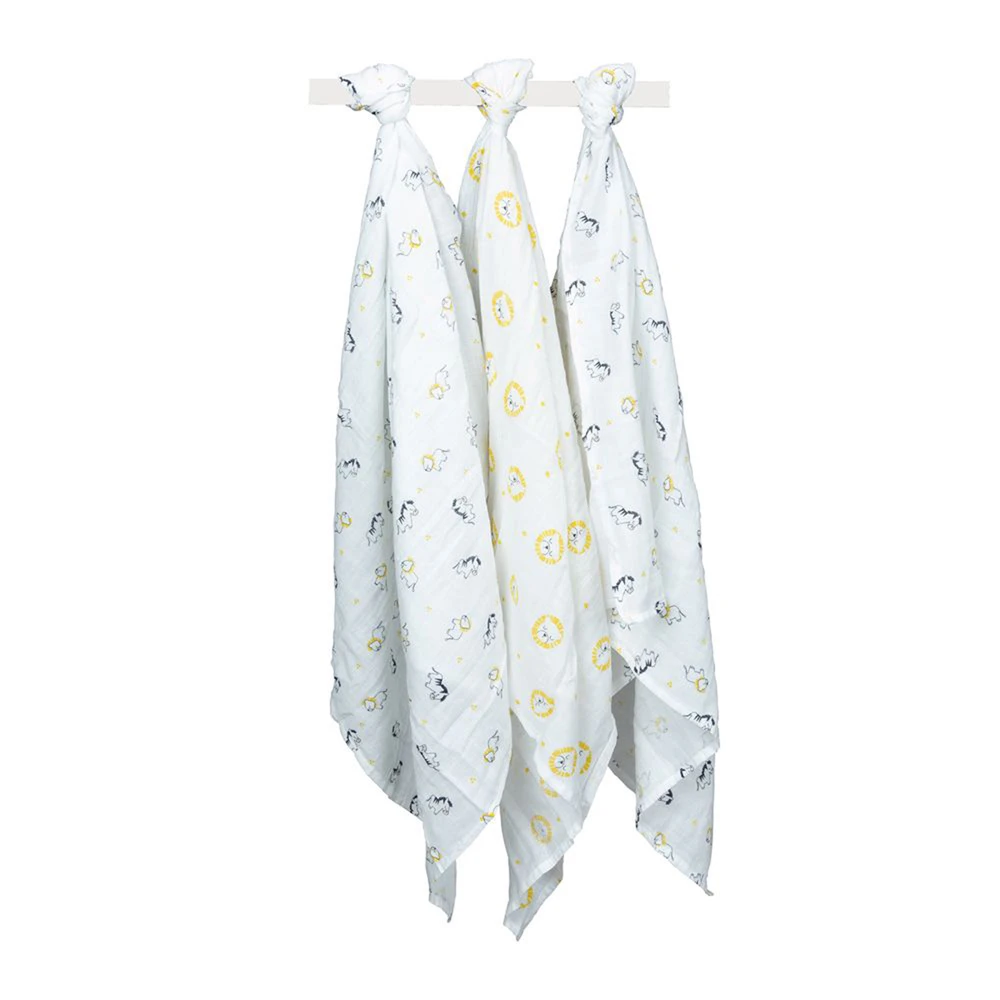 Lot De 3 Langes Bio 70x70cm Pluche Et Pompon 3 Lot De 3 Langes Bio 70x70cm Pluche Et Pompon – Image 3