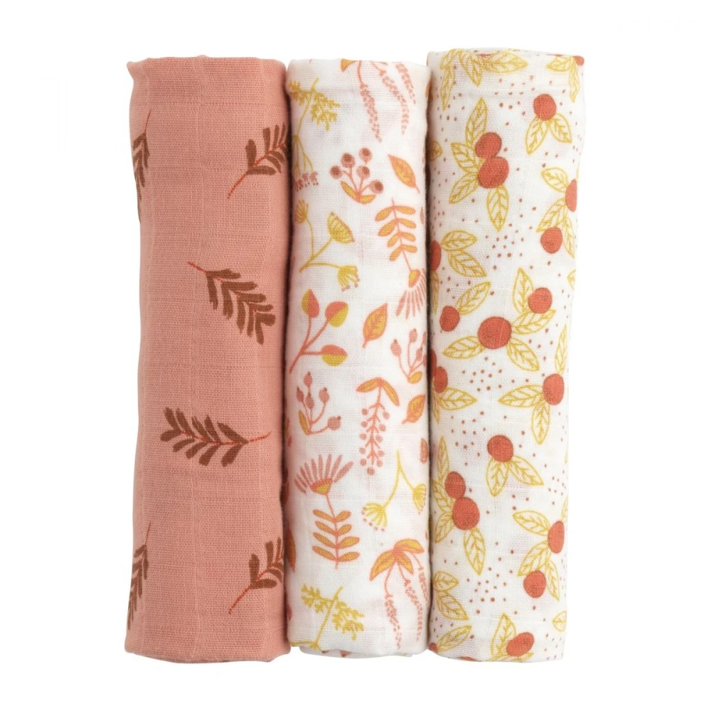 Lot De 3 Langes Coton Bio 70 X 70 Esmée 1 Lot De 3 Langes Coton Bio 70 X 70 Esmée