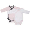 Lot De 2 Bodies Blanc Et Rose 3 Mois Miss Fleur De Lune