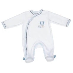 Pyjama Bébé Velours Blanc Montgolfière 1 Mois Lazare