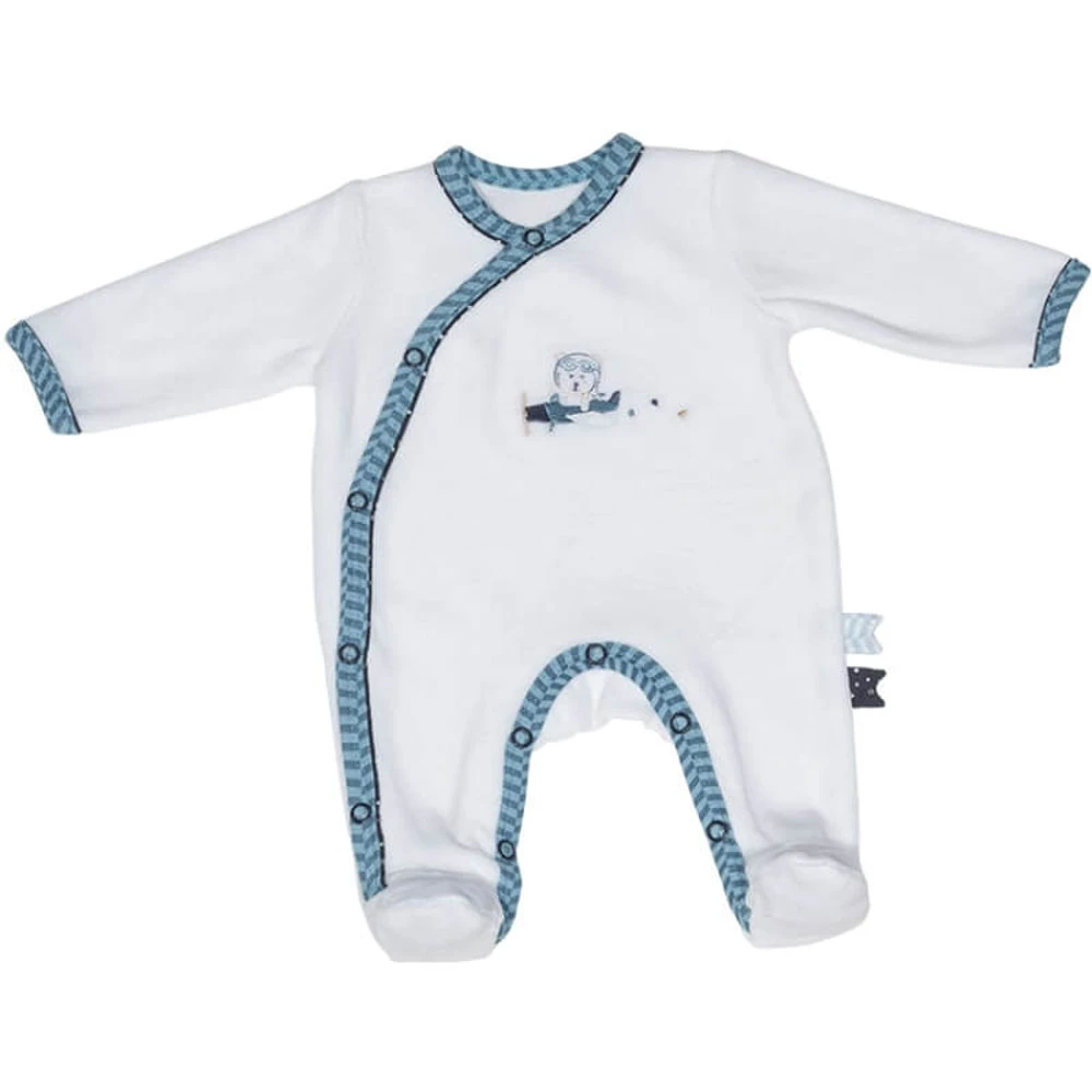 Pyjama Bébé Velours Blanc Ours Lazare 1 Mois 1 Pyjama Bébé Velours Blanc Ours Lazare 1 Mois