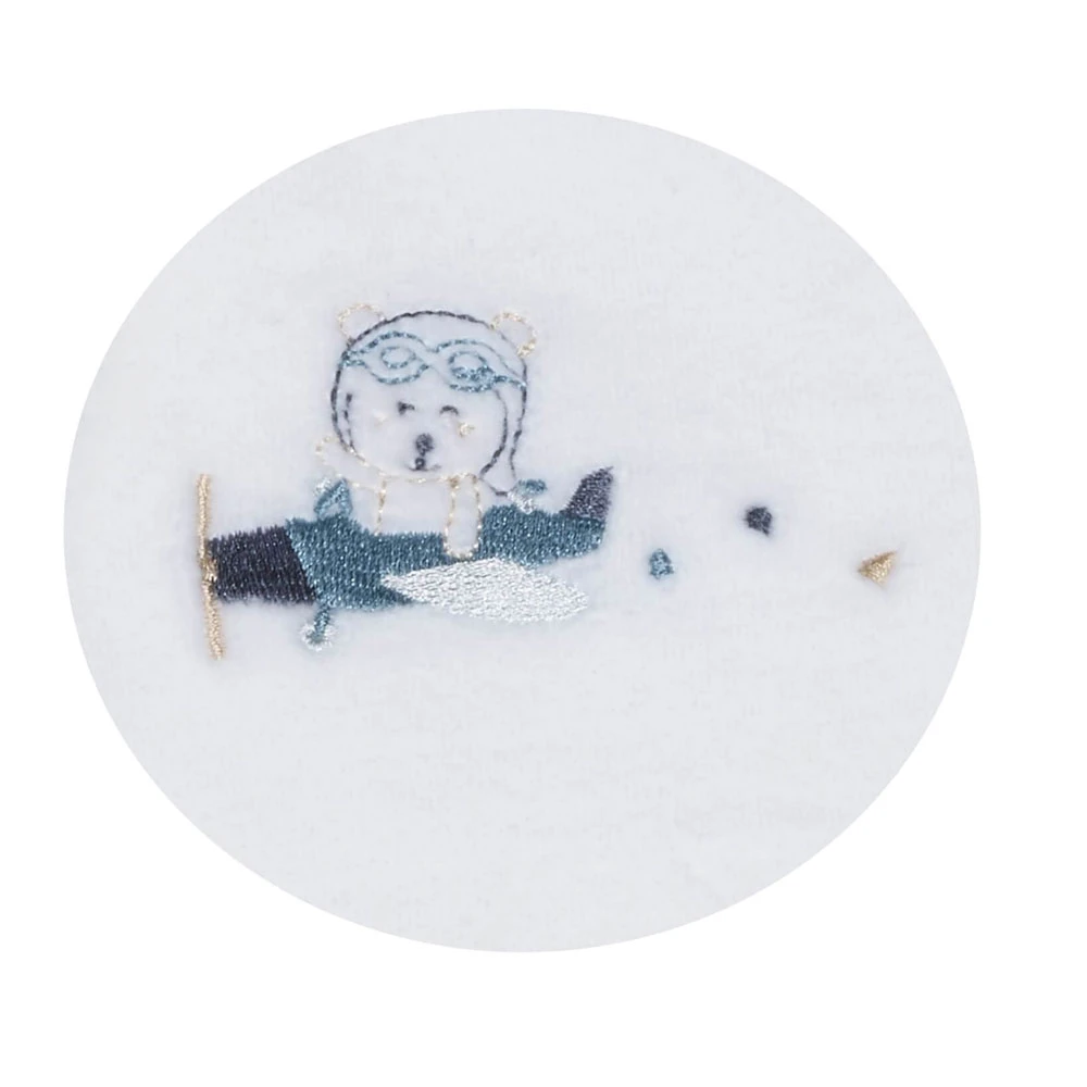 Pyjama Bébé Velours Blanc Ours Lazare 1 Mois 2 Pyjama Bébé Velours Blanc Ours Lazare 1 Mois – Image 2