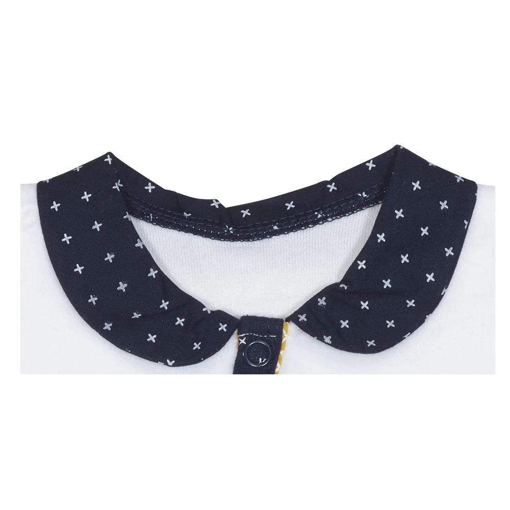 Pyjama Velours Blanc Noeuds Hello 3 Mois 3 Pyjama Velours Blanc Noeuds Hello 3 Mois – Image 3