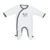 Pyjama Bébé Velours Blanc Panda Chao Chao Naissance Ouverture Côté