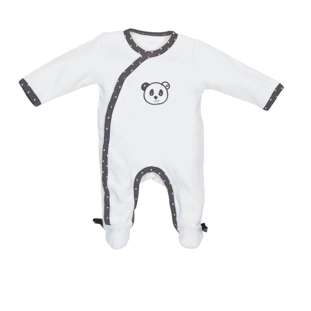 Pyjama Bébé Velours Blanc 3 Mois Ouverture Côté Panda Chao Chao 1 Pyjama Bébé Velours Blanc 3 Mois Ouverture Côté Panda Chao Chao
