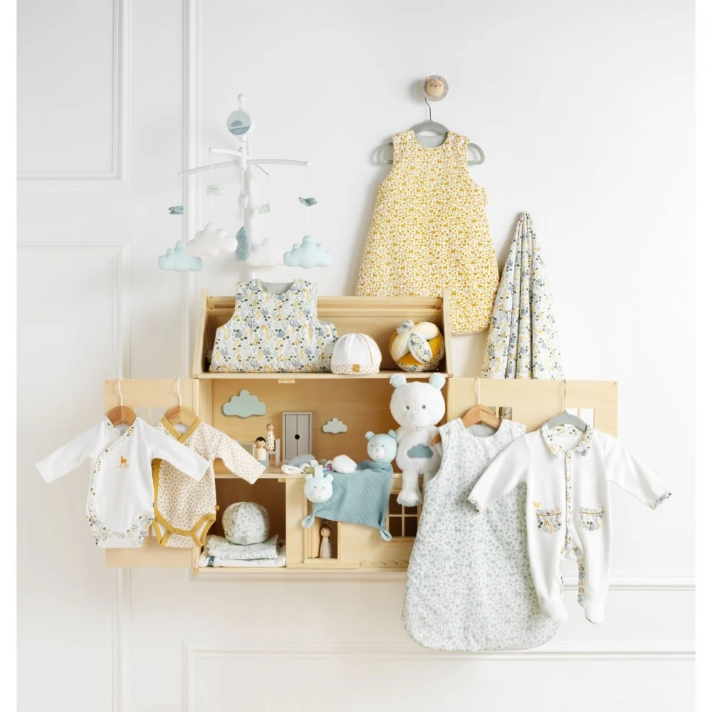 Pyjama Bébé Blanc 3 Mois Col Motif Végétal Promenons Nous 3 Pyjama Bébé Blanc 3 Mois Col Motif Végétal Promenons Nous – Image 3