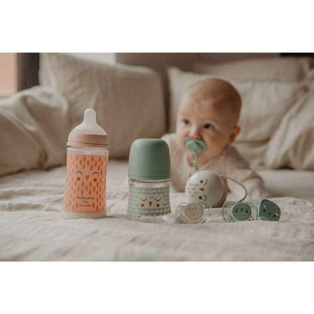 Suavinex Biberon 150ml Avec Tétine Sxpro S Bonhomia Vert 3 Suavinex Biberon 150ml Avec Tétine Sxpro S Bonhomia Vert – Image 3