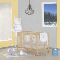 Lit à Barreaux 60 X 120 Cm 3 Positions Hêtre Naturel -Allobébé sy063216296 2