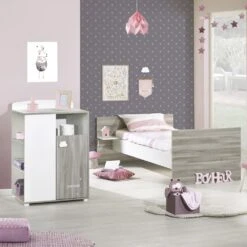 Lit Bébé Combiné évolutif 60x120 En 90x190 Smile Chêne Silex -Allobébé sy063301100 2